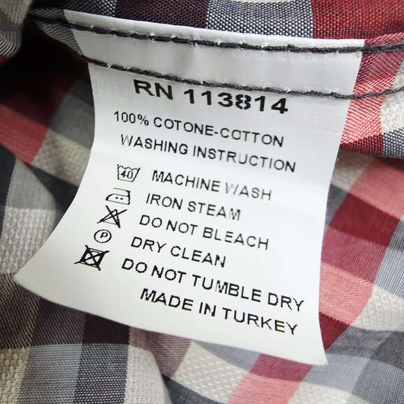 Billy Reid Slim Cut Size Large Mens Multi Check Spread Collar Cotton Shirt - Picture 6 of 9